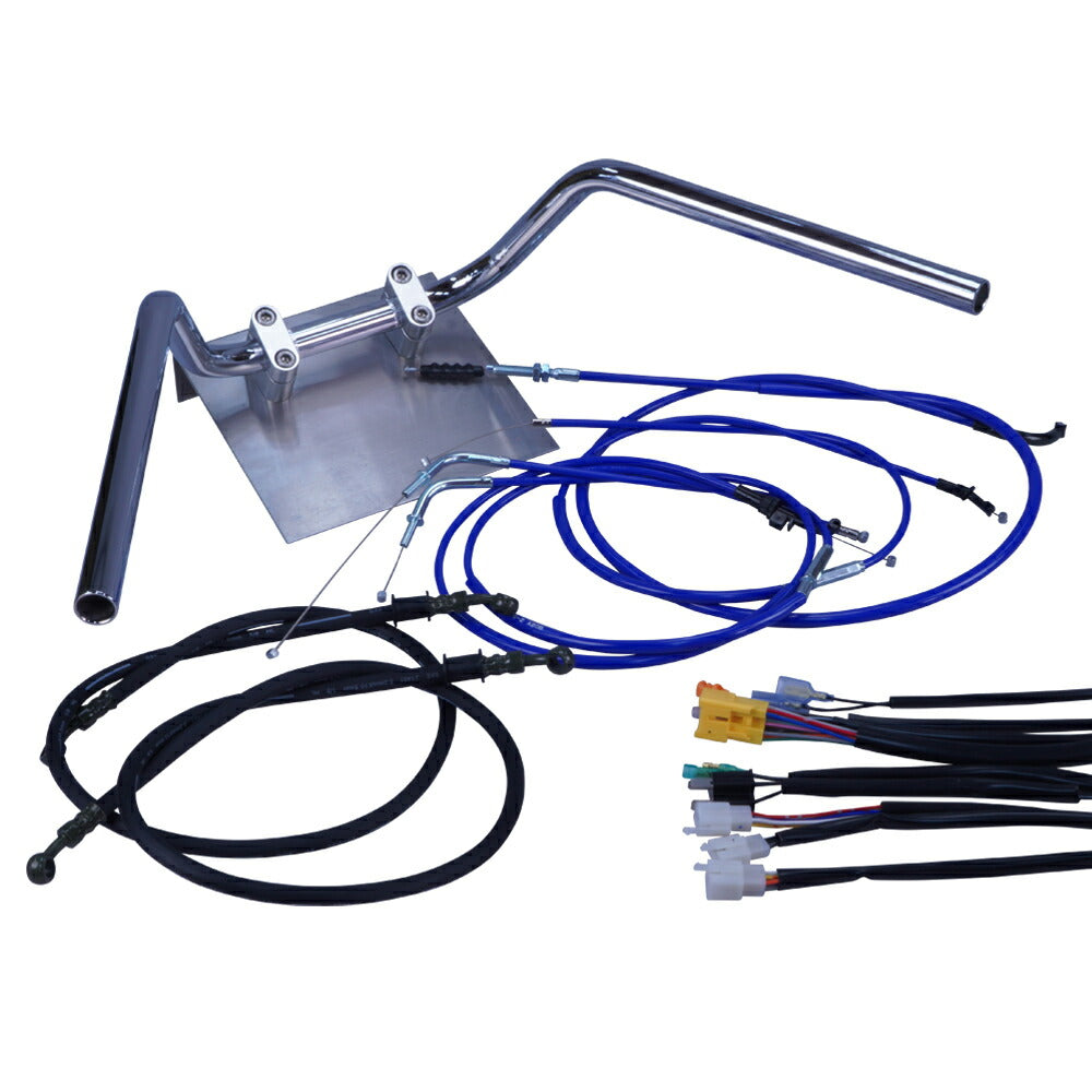 ZRX400/2 04-06年 ZR400E 鬼ハンドル セット カラー ワイヤー