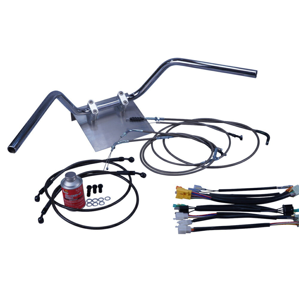 GSX400インパルス 94-98年 GK79A 鬼ハンドル セット ブラックメッシュ ダークメッシュ ワイヤー