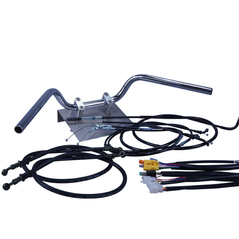 グラストラッカー 00-03年 NJ47A セミしぼりアップハンドル セット ブラック ワイヤー