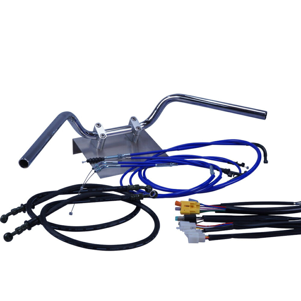 SR400/500 88-00年 1JR1JN セミしぼりアップハンドル セット カラー ワイヤー