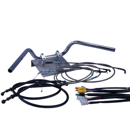 GB250 クラブマン 90年- MC10 セミしぼりアップハンドル セット メッシュ ワイヤー