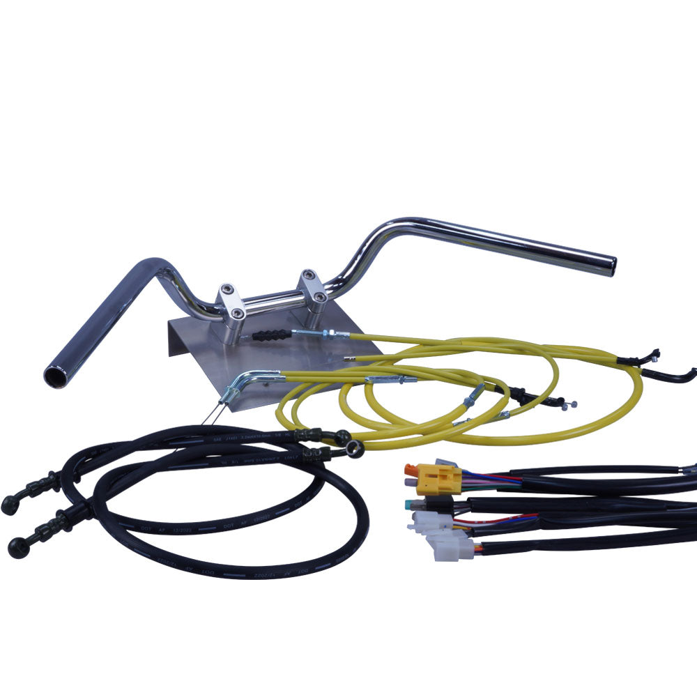 SR400 01-02年 RH01J セミしぼりアップハンドル セット カラー ワイヤー