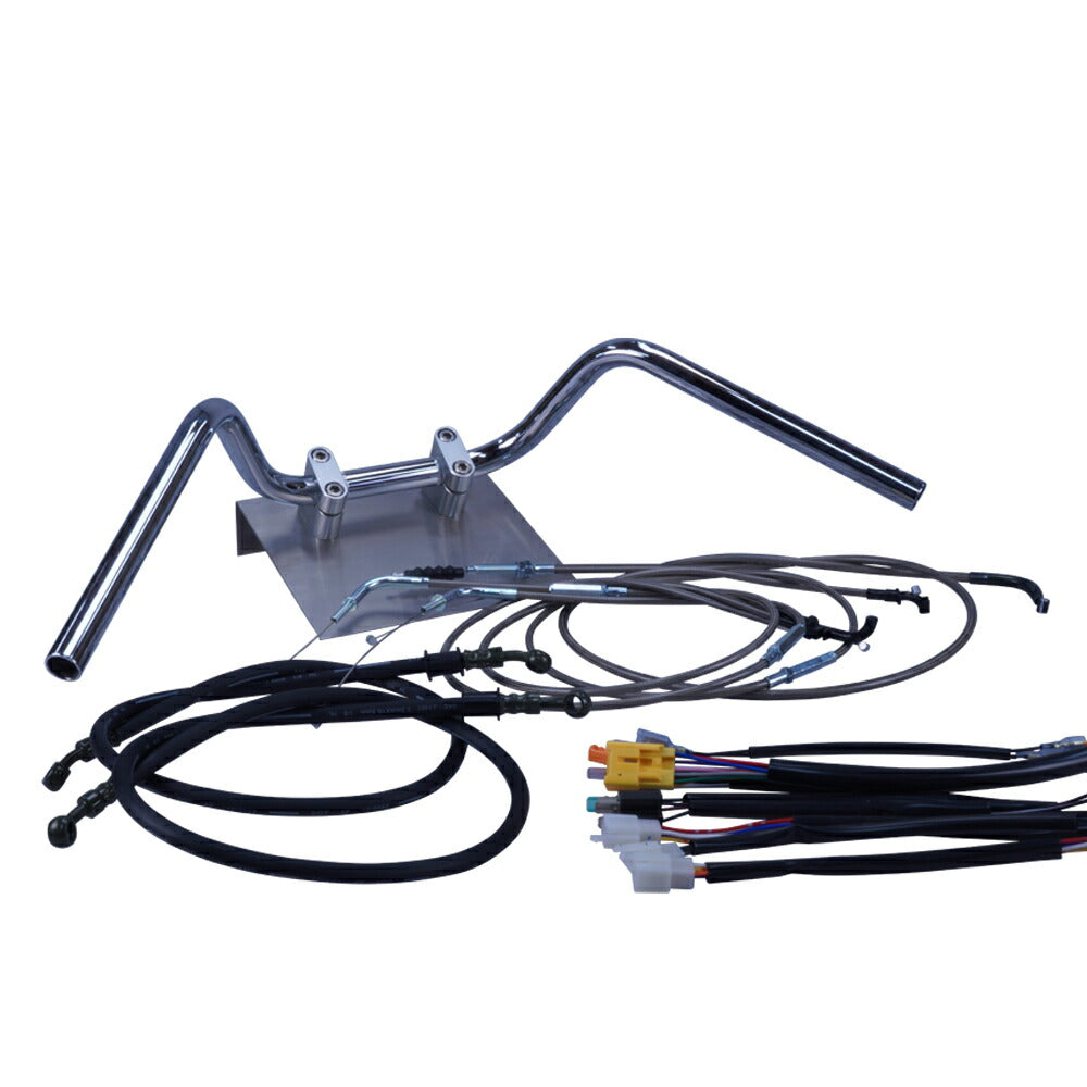 ST250 03-07年 NJ4AA セミしぼりアップハンドル セット ブラックメッシュ ダークメッシュ ワイヤー