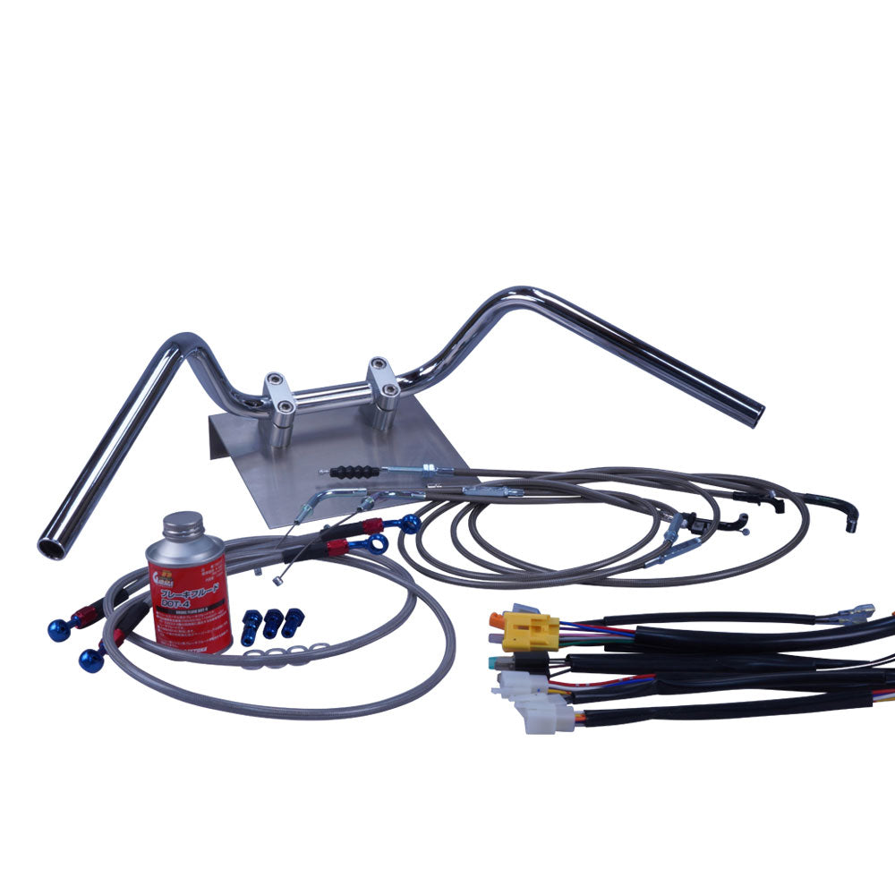 CB400SF Ver.S 96-98年 NC31 セミしぼりアップハンドル セット ブラックメッシュ ダークメッシュ ワイヤー