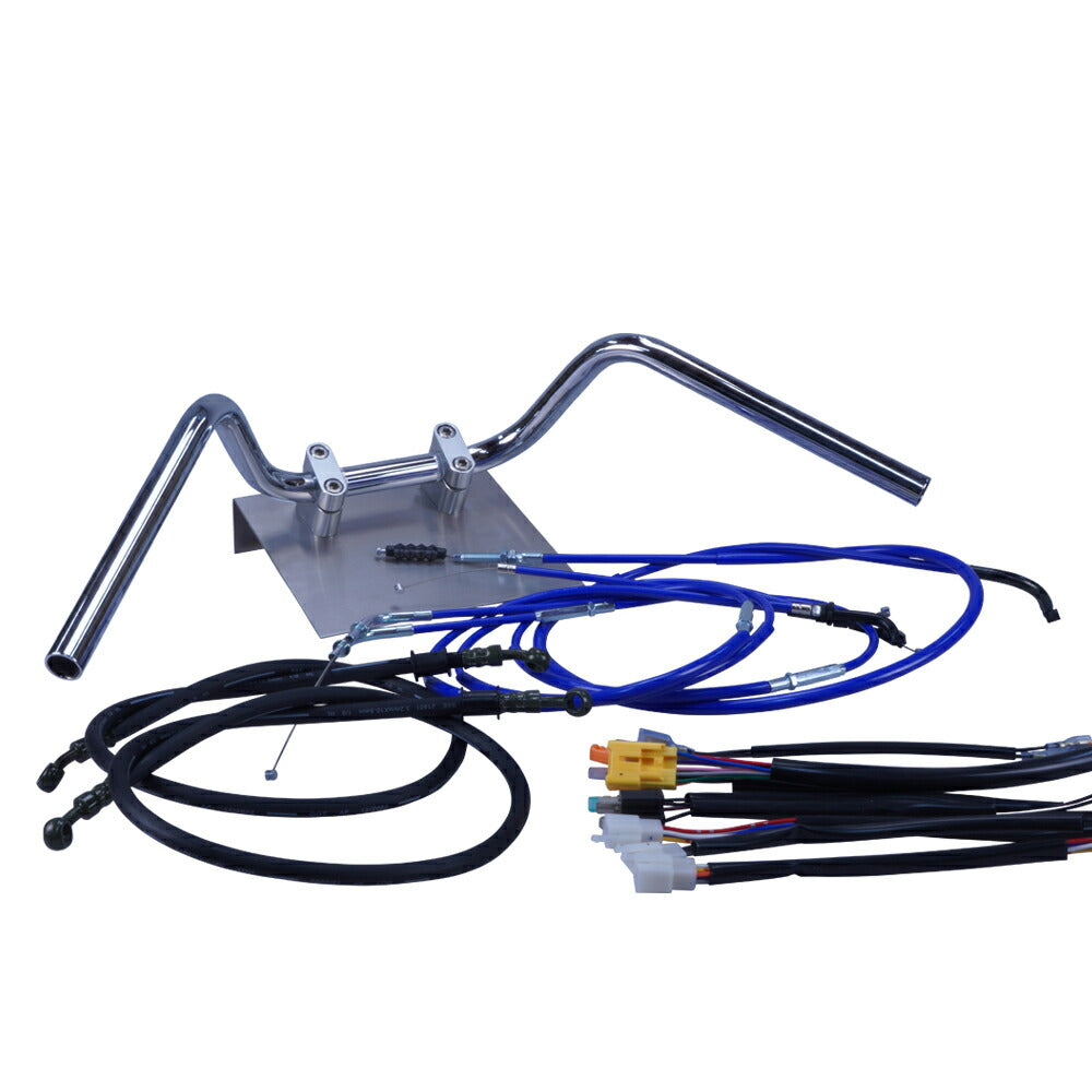 TW200/E 87-99年 2JL セミしぼりアップハンドル セット カラー ワイヤー