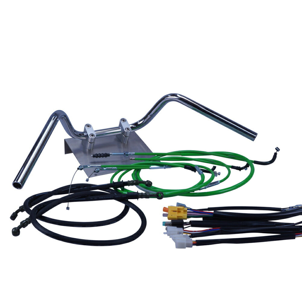 TW200E 00-01年 DG07J セミしぼりアップハンドル セット カラー ワイヤー