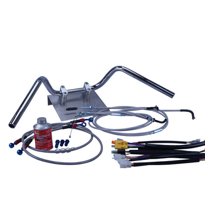 XJR400R 98-00年 4HM セミしぼりアップハンドル セット メッシュ ワイヤー