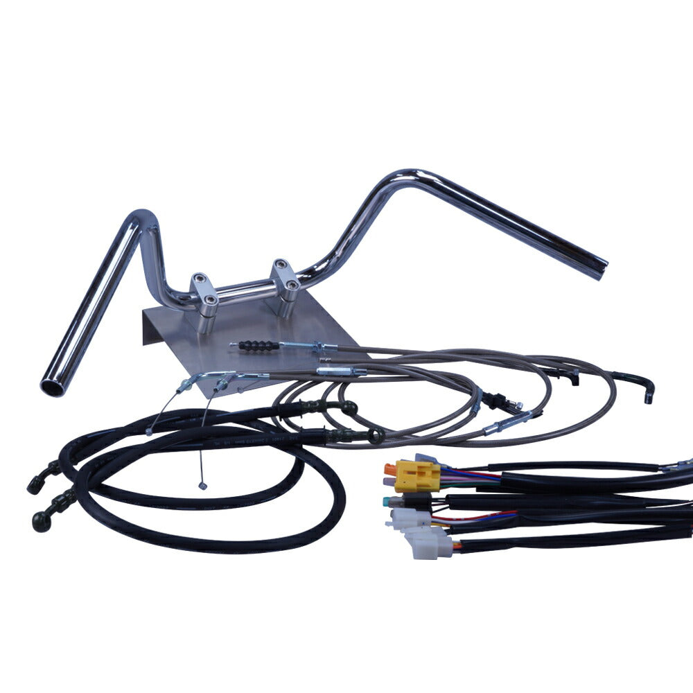 CB400SF 04-05年 NC39 セミしぼりアップハンドル セット ブラックメッシュ ダークメッシュ ワイヤー