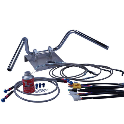 Z250FT A4/A5 82年 KZ250A セミしぼりアップハンドル セット ブラックメッシュ ダークメッシュ ワイヤー