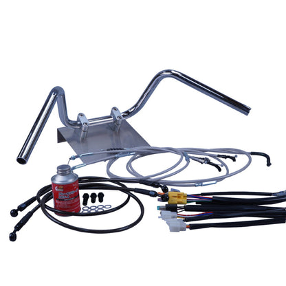 GT380 B3-B7 73-78 Late Model Semi-Ape Hanger Handlebar Set Mesh Wires