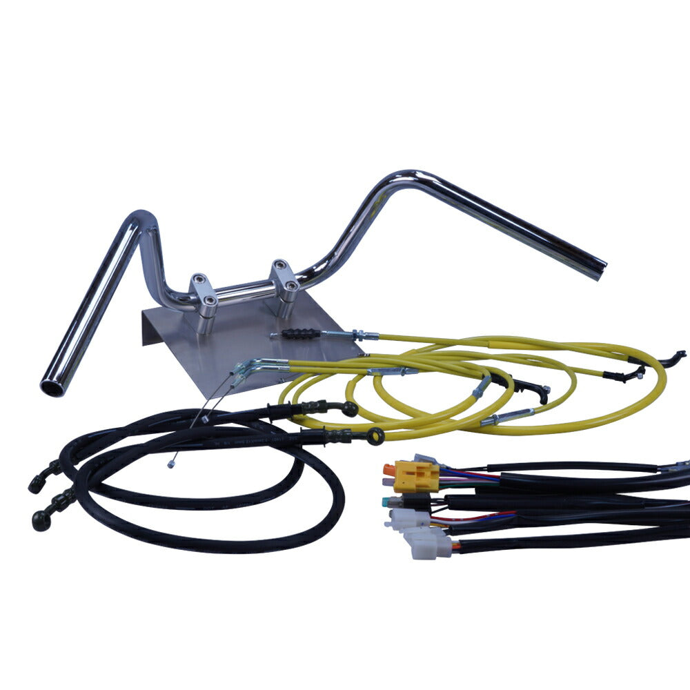 TW200/E 87-99年 2JL セミしぼりアップハンドル セット カラー ワイヤー