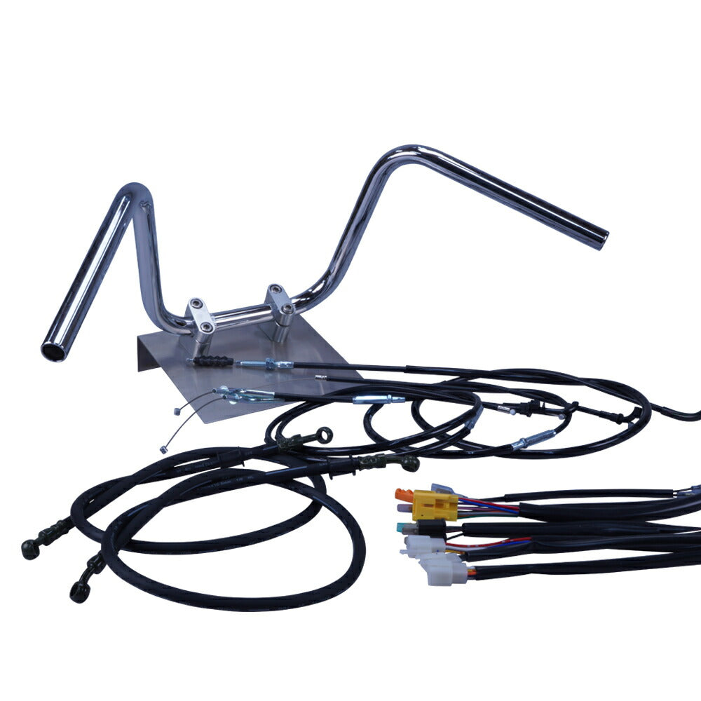 CB400F 97-01年 NC36 セミしぼりアップハンドル セット ブラック ワイヤー