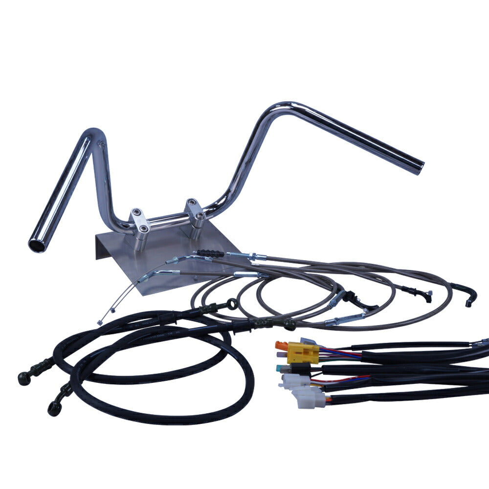 CB400SF 04-05年 NC39 セミしぼりアップハンドル セット ブラックメッシュ ダークメッシュ ワイヤー