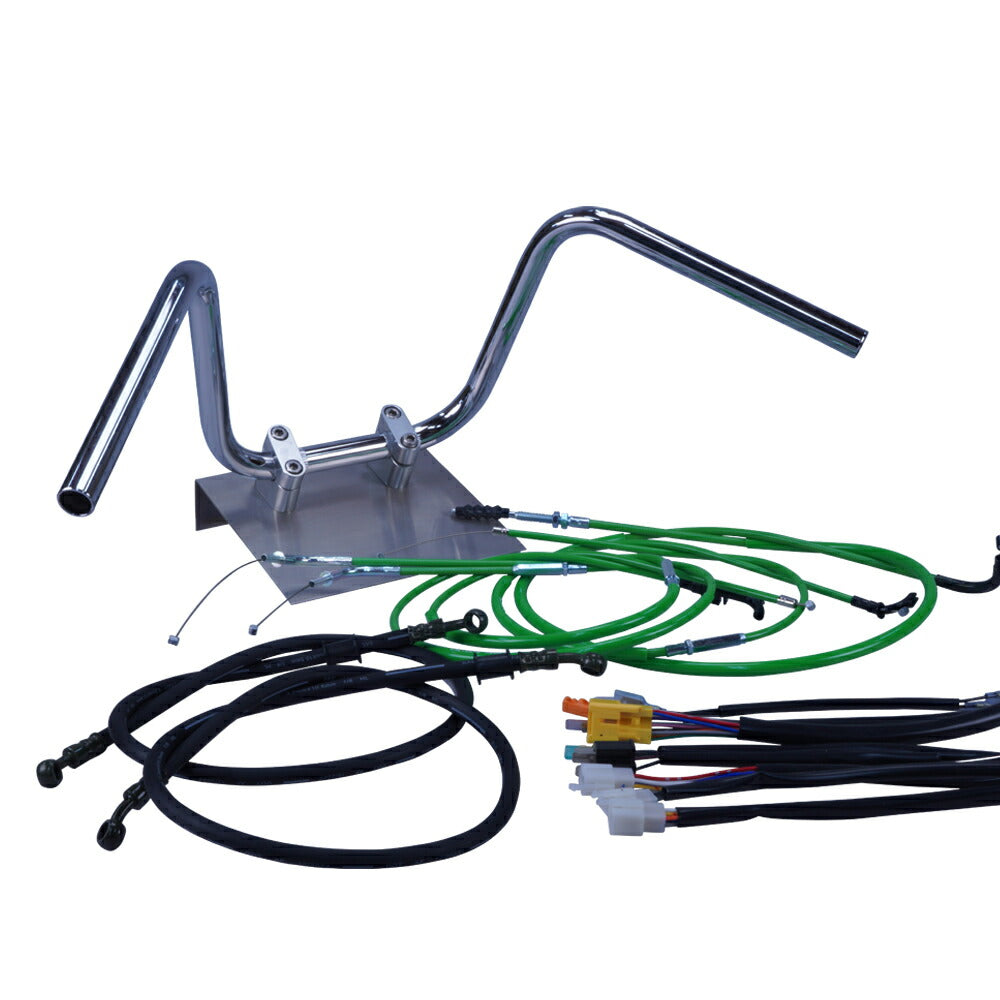 TW200/E 87-99年 2JL セミしぼりアップハンドル セット カラー ワイヤー