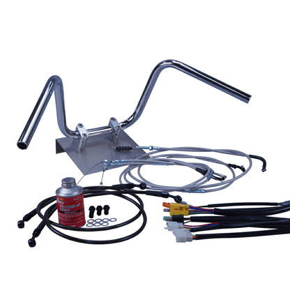 GT380 B3-B7 73-78 Late Model Semi-Ape Hanger Handlebar Set Mesh Wires