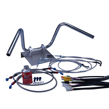 ホーネット250 06-07年 MC31 セミしぼりアップハンドル セット メッシュ ワイヤー