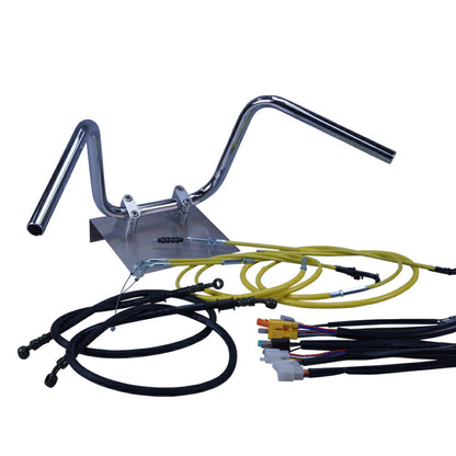 TW200/E 87-99年 2JL セミしぼりアップハンドル セット カラー ワイヤー