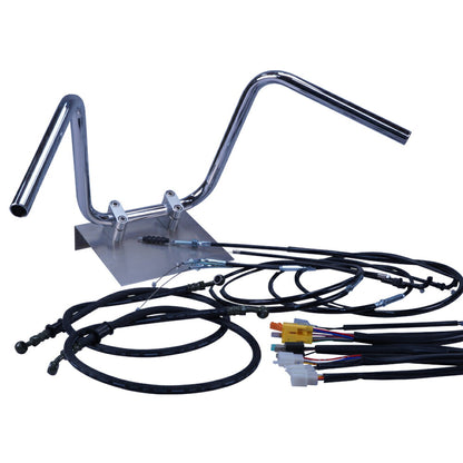 TW200/E 87-99年 2JL セミしぼりアップハンドル セット ブラック ワイヤー