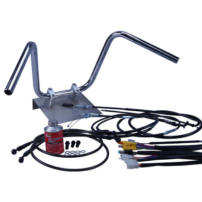 ホーク3/CB400N 78-79年 セミしぼりアップハンドル セット ブラック ワイヤー