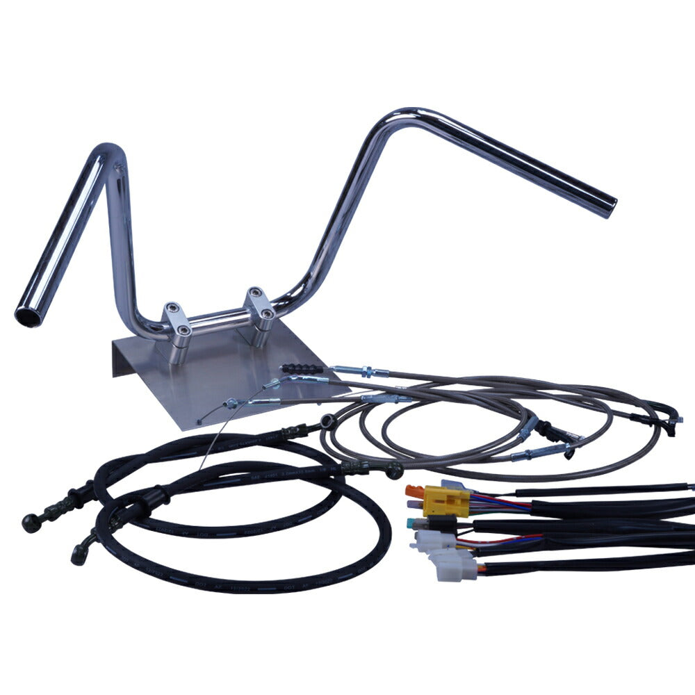 CB400SF 06-07年 NC39 セミしぼりアップハンドル セット ブラックメッシュ ダークメッシュ ワイヤー