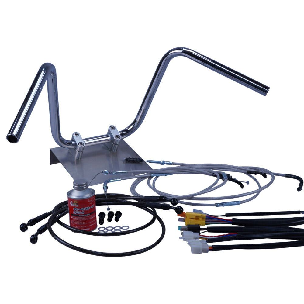 Z250FT A4/A5 82年 KZ250A セミしぼりアップハンドル セット メッシュ ワイヤー