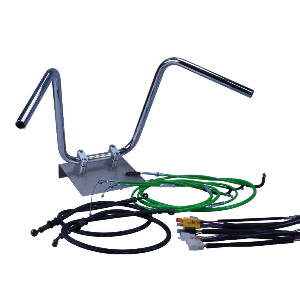 TW200E 00-01年 DG07J セミしぼりアップハンドル セット カラー ワイヤー