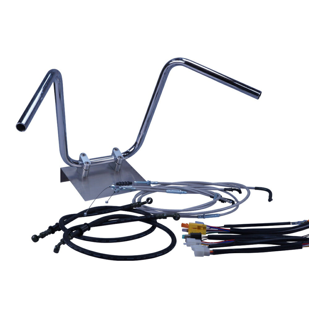 GT380 B3-B7 73-78 Late Model Semi-Ape Hanger Handlebar Set Mesh Wires