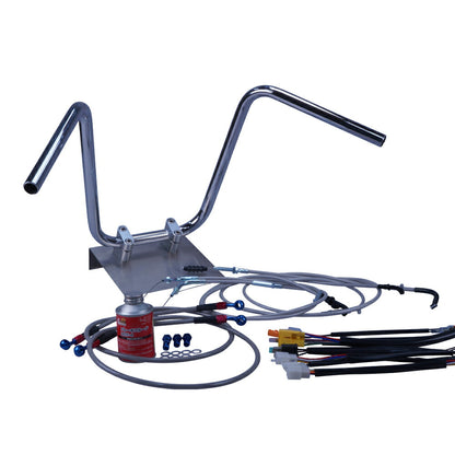 GB250 クラブマン 90年- MC10 セミしぼりアップハンドル セット メッシュ ワイヤー