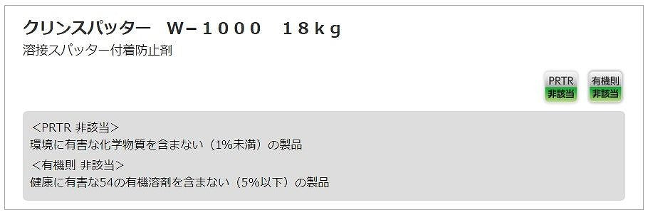 クリンスパッター W-1000 18Kg
