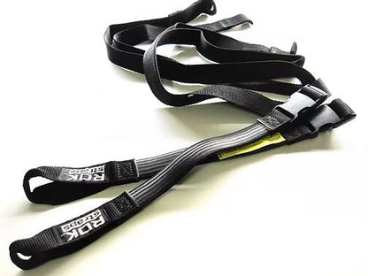 Stretch Strap for Motorcycle/ATV, Black, 450-1500mm (stepless adjustment), Set of 2