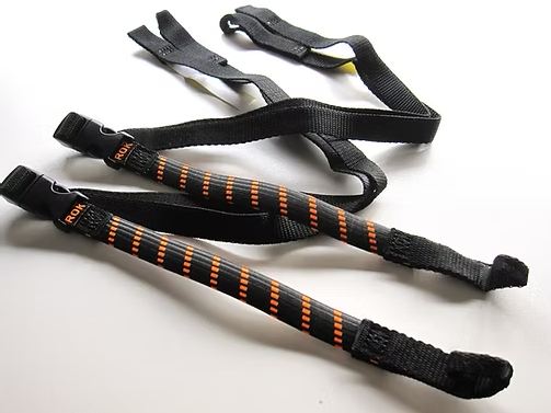 ストレッチストラップ スクーター/バックパック ブラック/オレンジ 310～1060mm(無段階調整) 2本セット