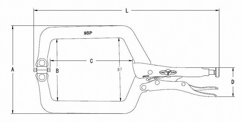 T9SP スイベルロッキングCクランプ 225