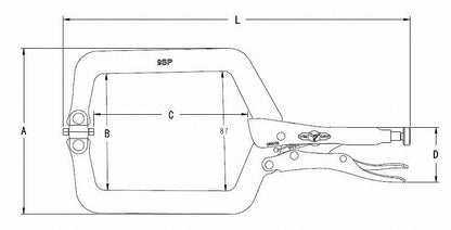 T9SP スイベルロッキングCクランプ 225