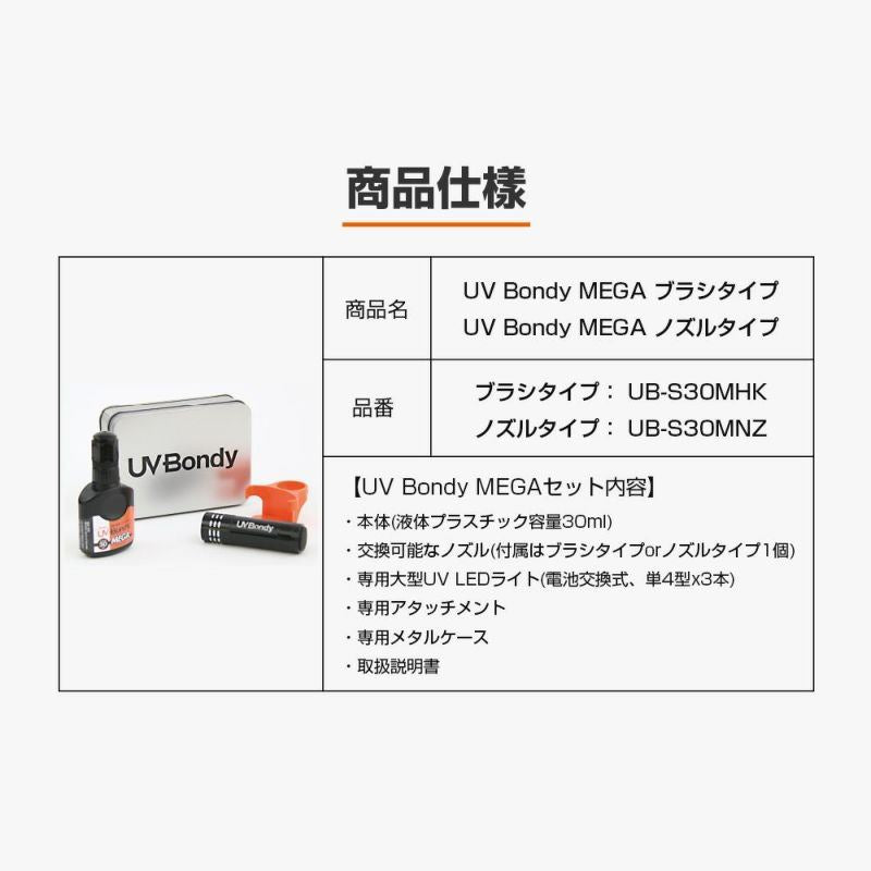 UV Bondy MEGA(ユーブイ ボンディ メガ) スターターキット ノズルタイプ 30ml