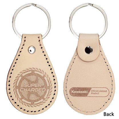 Kawasaki Ninja H2 CARBON Emblem Japanese Leather Keychain