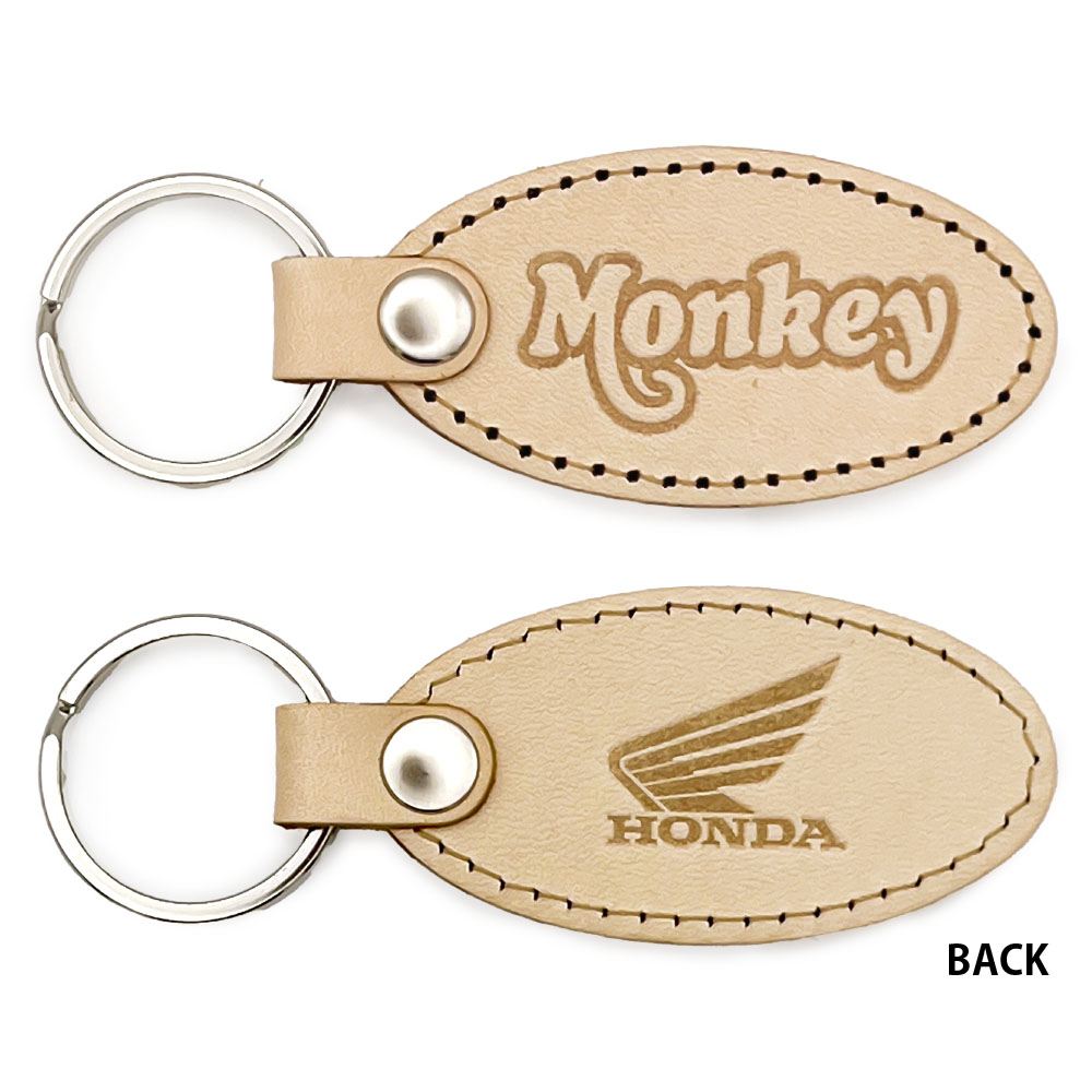 ホンダ Monkey デカールロゴ 国産レザーキーホルダー