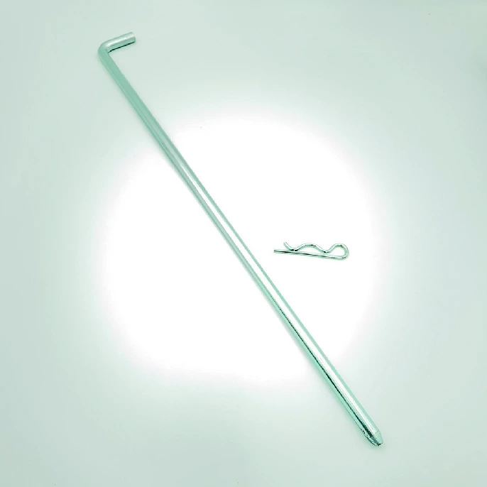 10ミリLシャフト 三角スタンド用 R型スナップピン(松葉ピン)付き