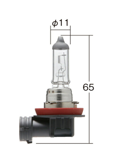 ヘッドランプ用 ノーマルハロゲンバルブ H11 クリア 12V 55W T11 1個入