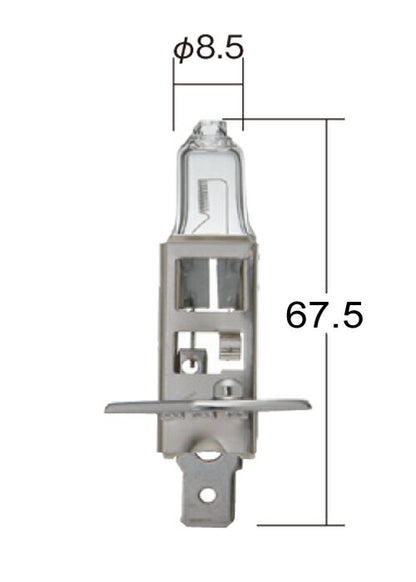 ヘッドランプ用 ノーマルハロゲンバルブ H1 クリア 12V 55W T8 1個入