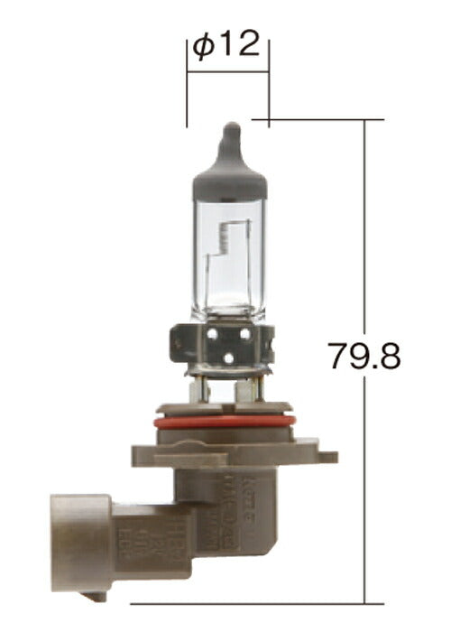 ヘッドランプ用 ノーマルハロゲンバルブ HB4(9006) クリア 12V 51W(55W) T12 1個入