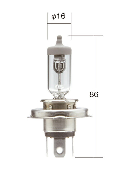 ハイパワーハロゲンバルブ H4U クリア 12V 60/55W T16 1個入