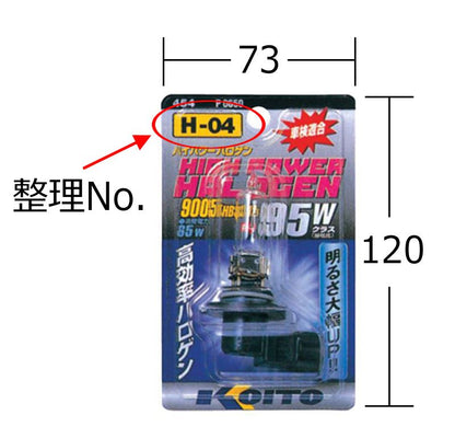 ハイパワーハロゲンバルブ HB4(9006) クリア 12V 51W(55W) T12 1個入