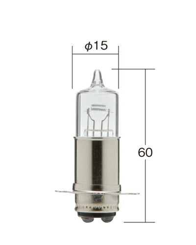 二輪車ヘッドランプ用 ノーマルハロゲンバルブ MH6 クリア 12V 40/40W T15 1個入