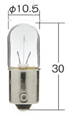 計器灯・表示灯用 電球 点滅灯用 クリア 12V 3.4W T10 1ケース10個入