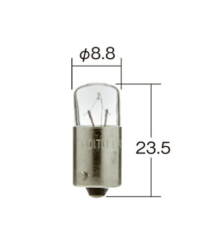 メーターパネル用ノーマル白熱バルブ タコメーター用 クリア 24V 2W T8.5 1個入