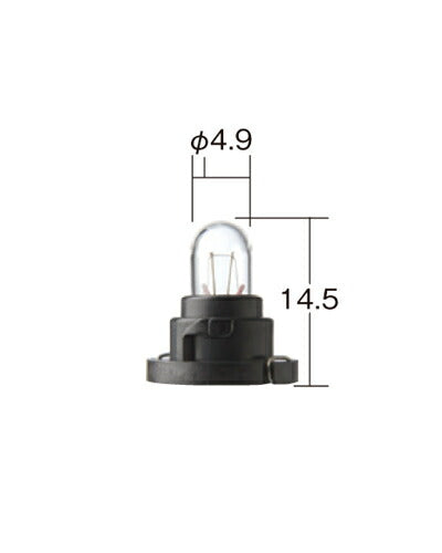 メーターパネル用ノーマル白熱バルブ タコメーター用 クリア×黒 24V 1.4W T4.7 1個入