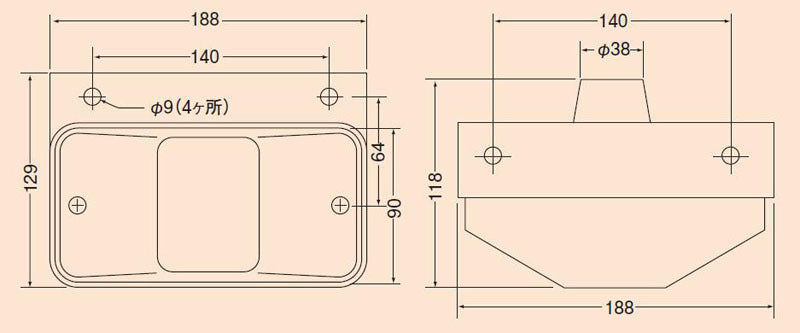 中間サイドターンシグナルランプ トラック用レンズ トラック用 アンバー