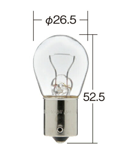 バックランプ/ウインカーランプ用 ノーマル白熱バルブ クリア 12V 21W S25 1個入