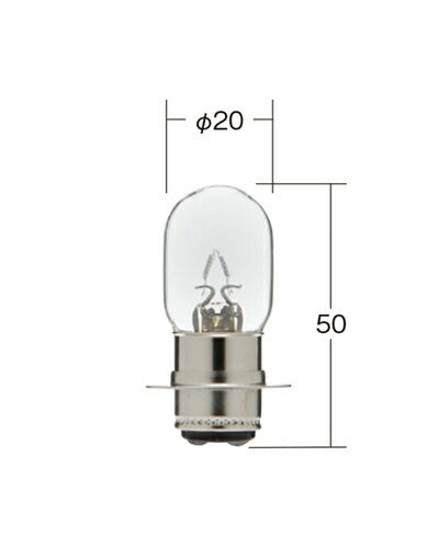 二輪車ヘッドランプ用 ノーマルハロゲンバルブ クリア 12V 25/25W T19 1個入