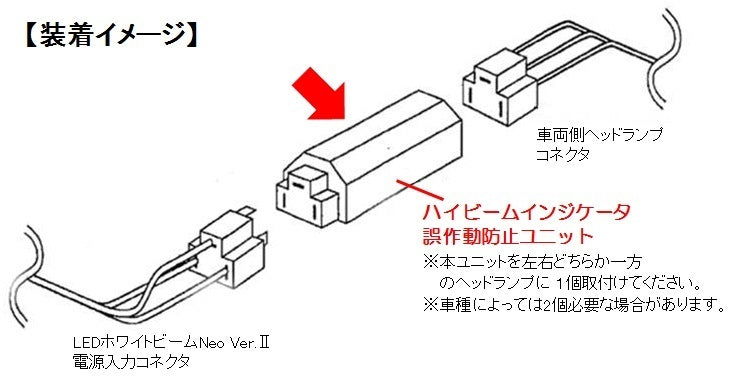 ハイビームインジケータ誤作動防止ユニット 12V車専用 1個入